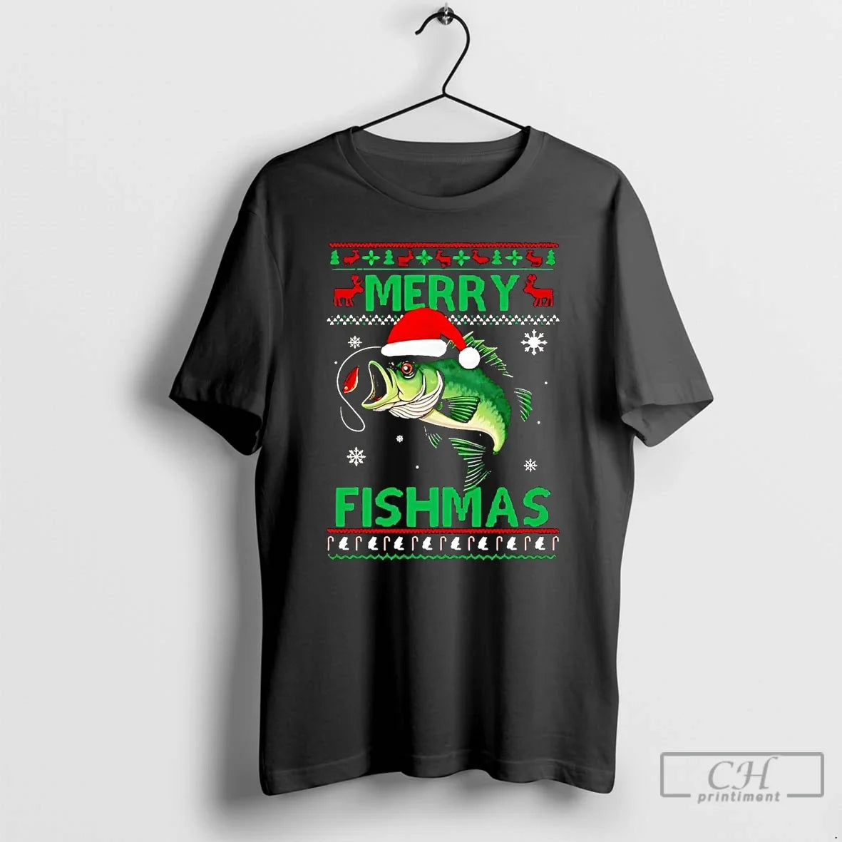 Classic Fishing Merry Fishmas Ugly Christmas - T-Shirt, Sweatshirt, Hoodie