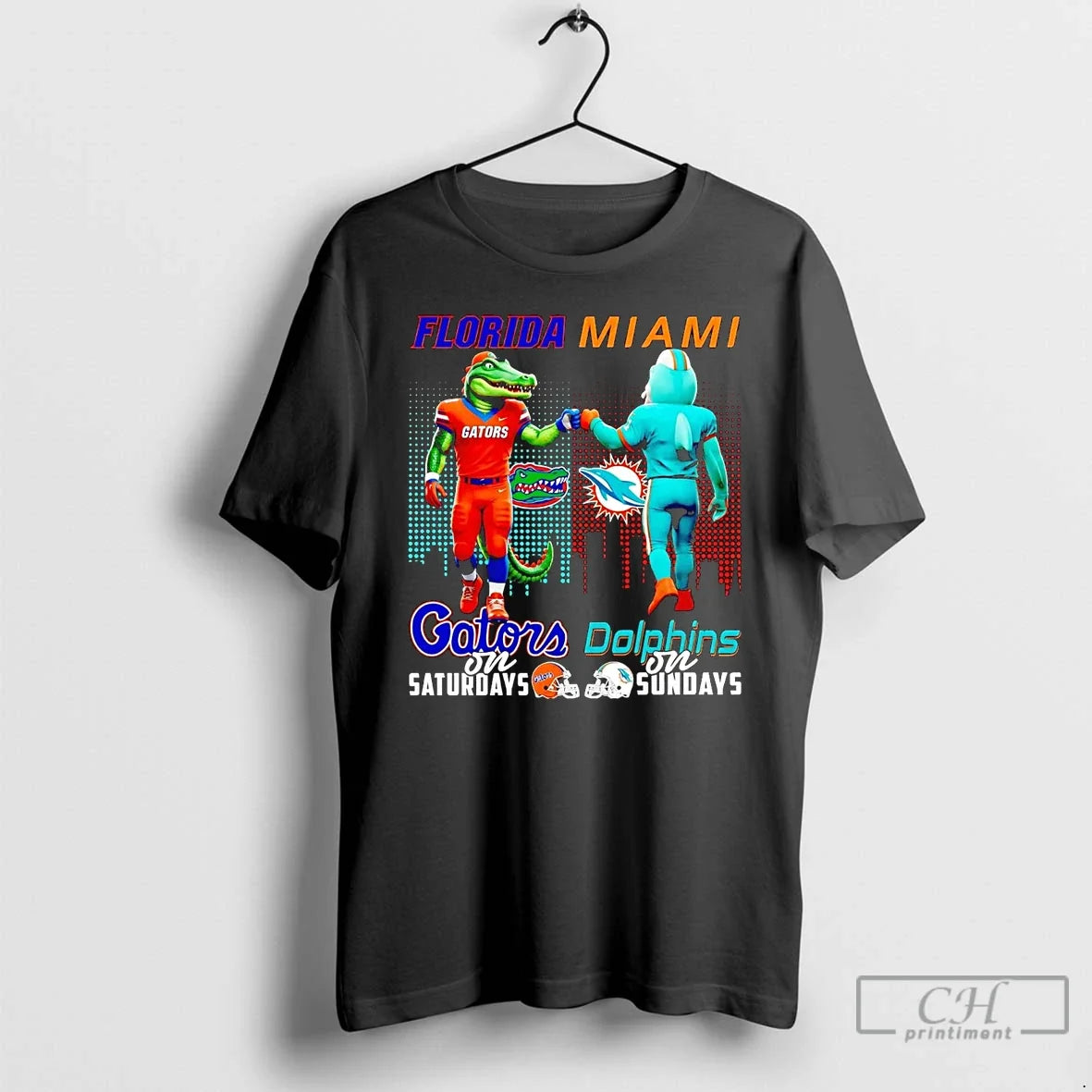 Classic Florida Gators On Saturdays Miami Dolphins On Sundays Mascot - T-Shirt, Sweatshirt, Hoodie