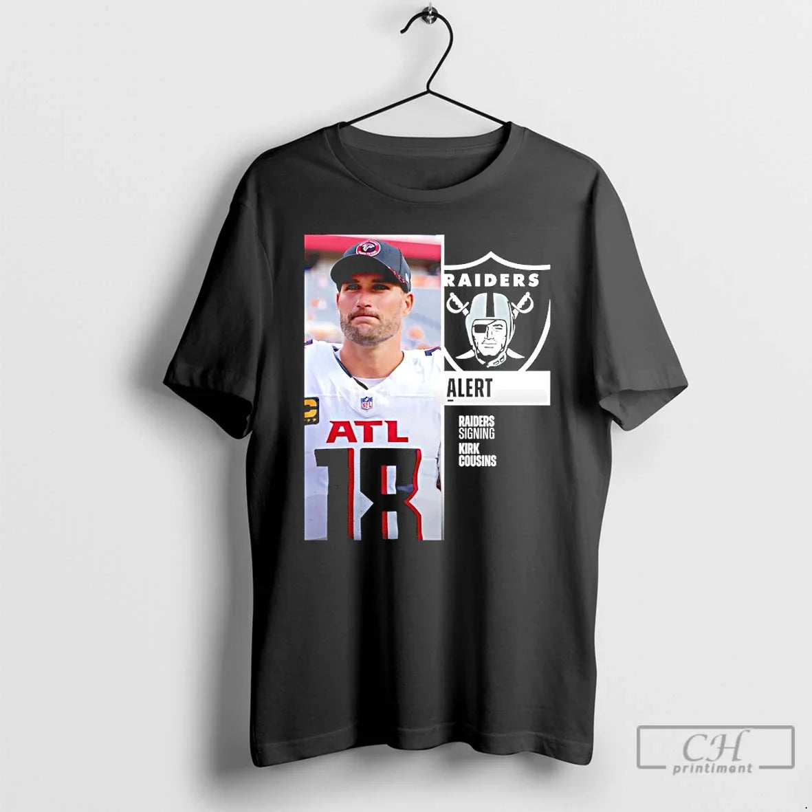 Classic Former Falcons Qb Kirk Cousins Signs With Raiders Unisex T-shirt, Sweatshirt, Hoodie, Long Sleeve Tee - T-Shirt, Sweatshirt, Hoodie