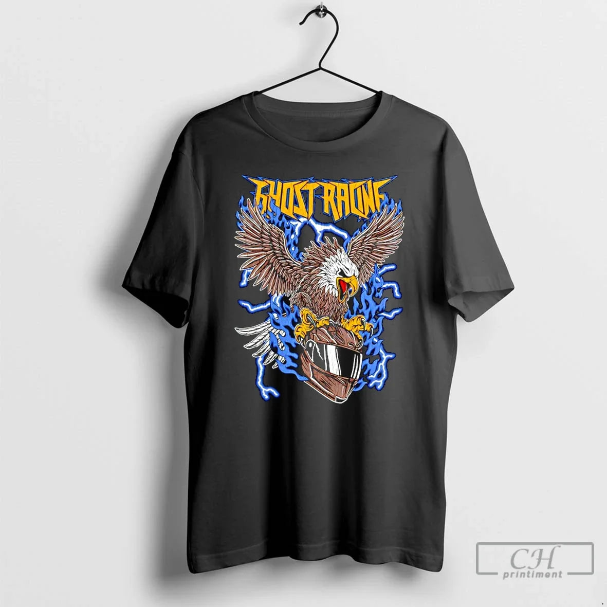 Classic Ghost Racing Blue Flaming Eagle - T-Shirt, Sweatshirt, Hoodie