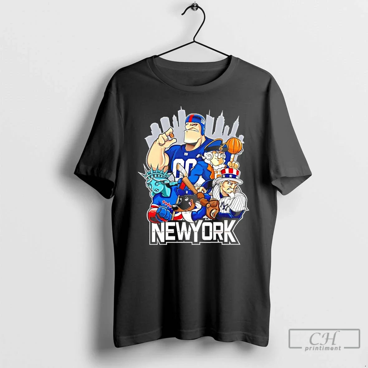 Classic Giants Yankees Rangers Dodgers And Mets New York City Skyline Mascot T Shirts Sweater - T-Shirt, Sweatshirt, Hoodie