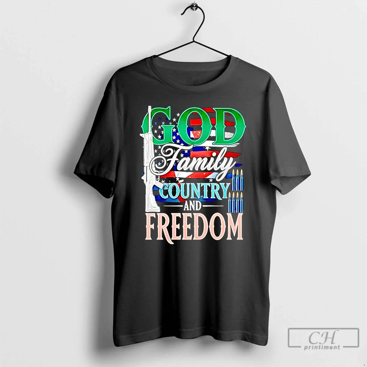 Classic God Family Country And Freedom American Flag - T-Shirt, Sweatshirt, Hoodie