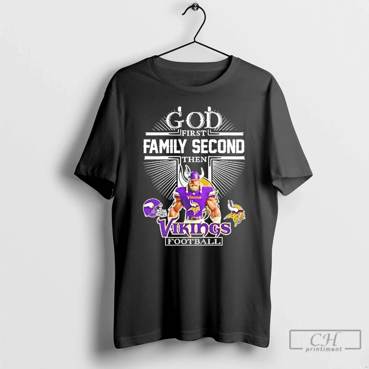 Classic God First Family Second Then Minnesota Vikings Football - T-Shirt, Sweatshirt, Hoodie