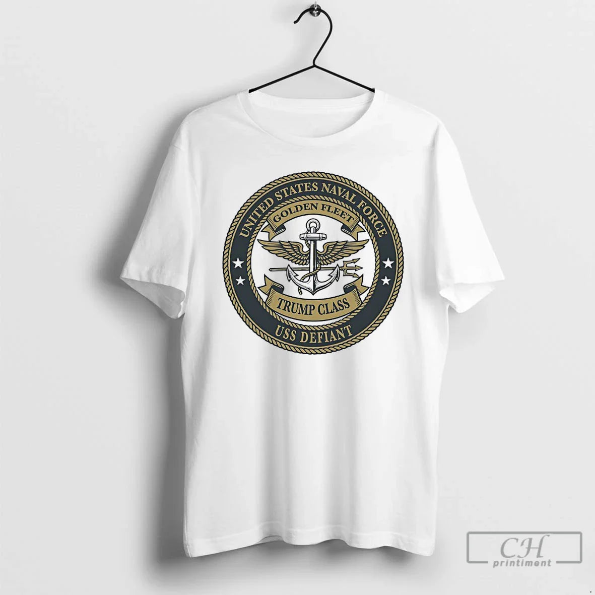 Classic Golden Fleet Trump Glass United States Naval Force Uss Defiant - T-Shirt, Sweatshirt, Hoodie