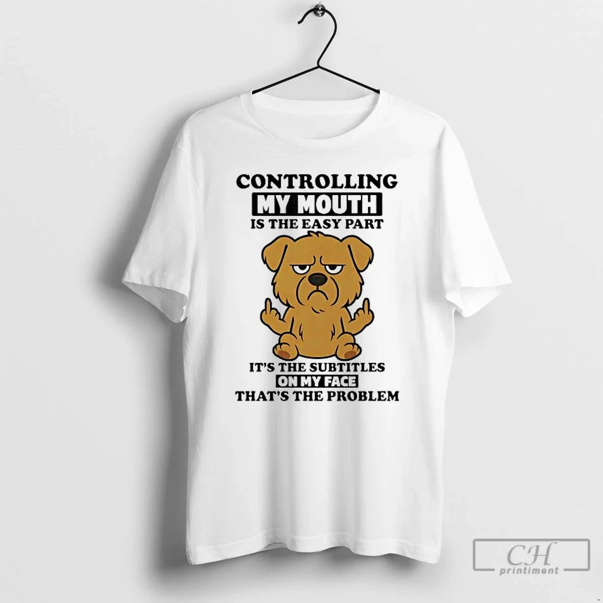Classic Golden Retriever Controlling My Mouth Is The Easy Part On My Face T Shirts - T-Shirt, Sweatshirt, Hoodie