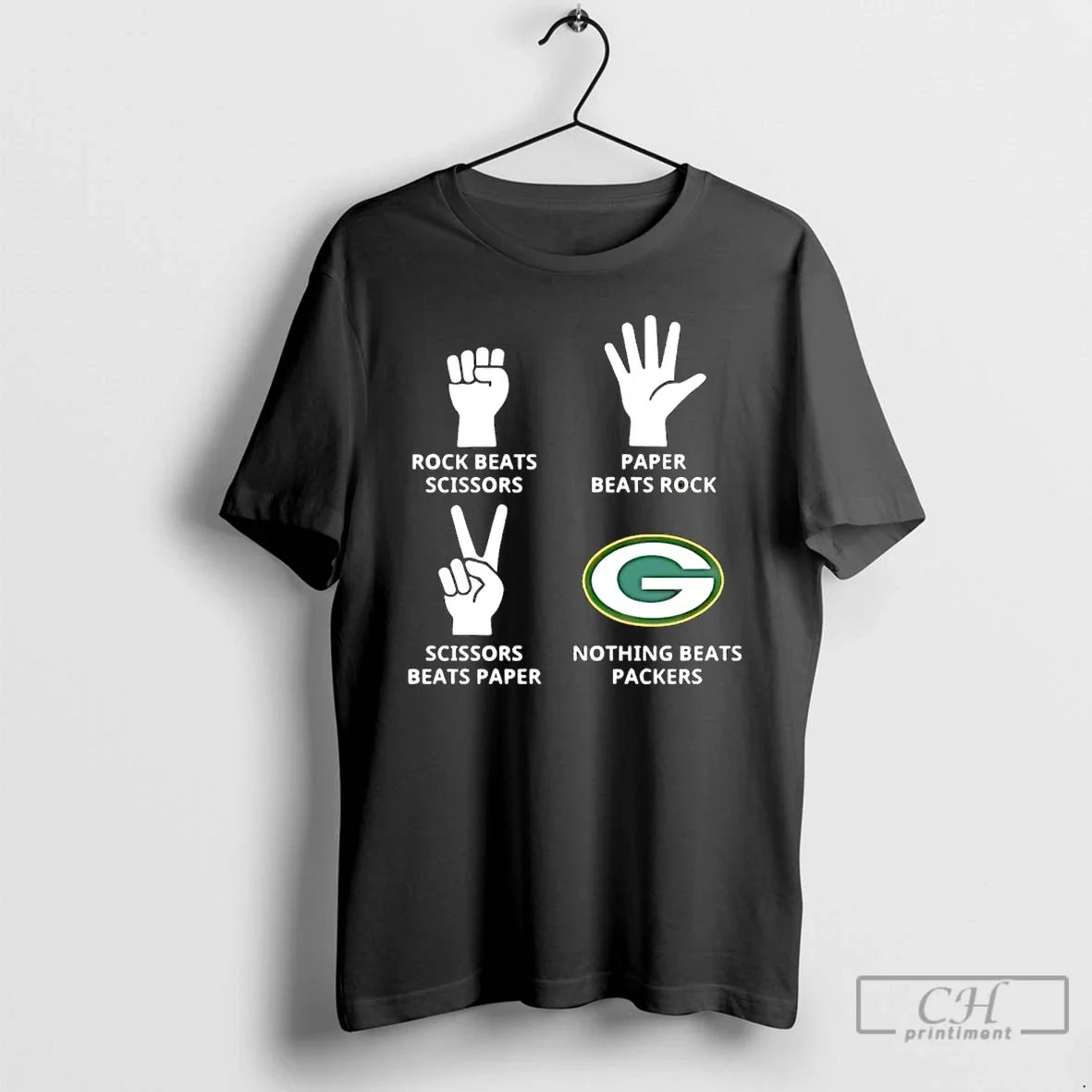 Classic Green Bay Packers Nothing Beats Rock Beats Scissors Paper Beats Rock T Shirts Sweater - T-Shirt, Sweatshirt, Hoodie