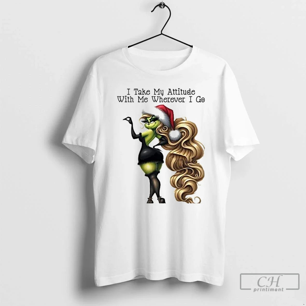Classic Grinch I Take My Attitude With Me Wherever I Go Christmas T Shirts Sweater - T-Shirt, Sweatshirt, Hoodie