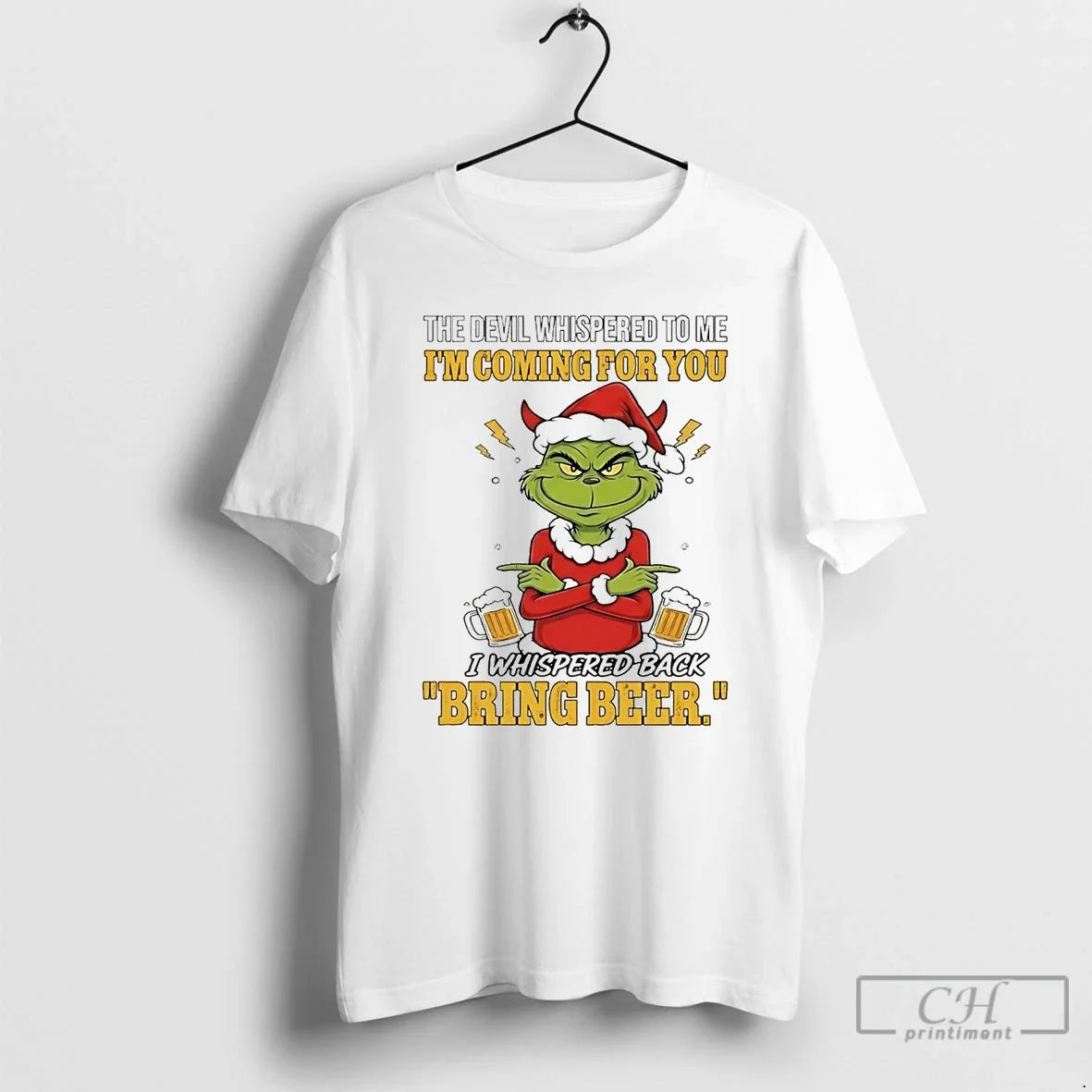 Classic Grinch The Devil Whispered To Me Im Coming For You Christmas T Shirts Sweater - T-Shirt, Sweatshirt, Hoodie