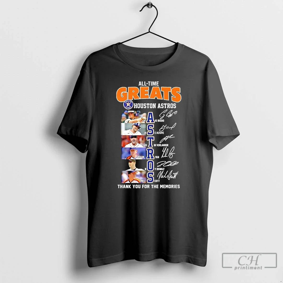 Classic Houston Astros All Time Greats Thank You For The Memories Signatures T Shirts Sweater - T-Shirt, Sweatshirt, Hoodie