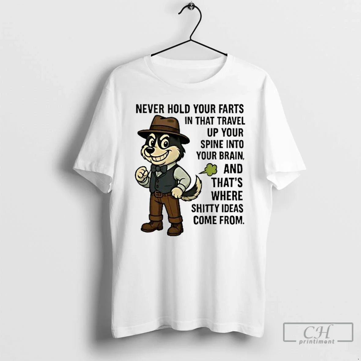 Classic Husky Never Hold Your Farts That Travel Up Your Spine Into Your Brain - T-Shirt, Sweatshirt, Hoodie