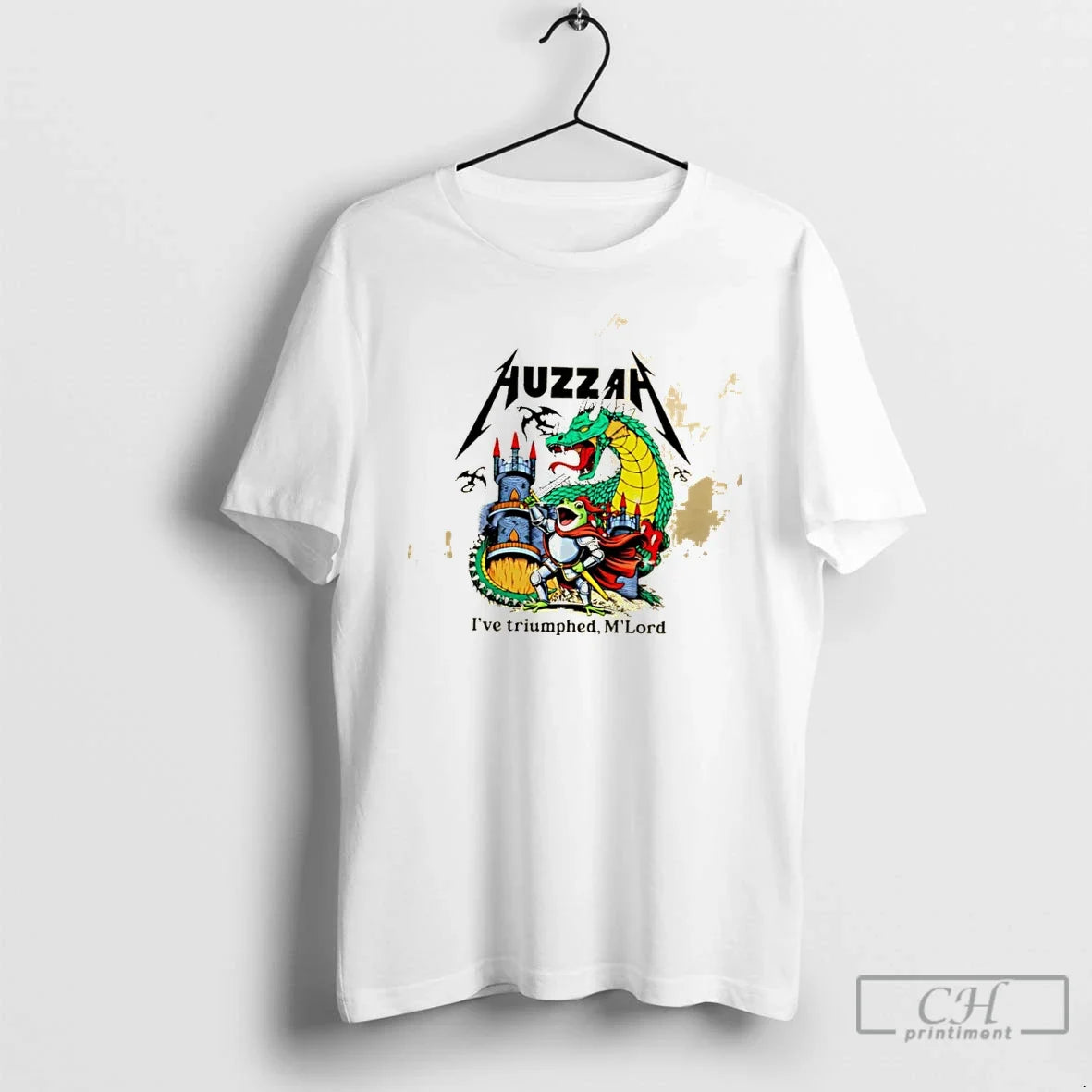 Classic Huzzah Ive Triumphed Mlord Frog Knight Dragon Unisex T-shirt, Sweatshirt, Hoodie, Long Sleeve Tee - T-Shirt, Sweatshirt, Hoodie