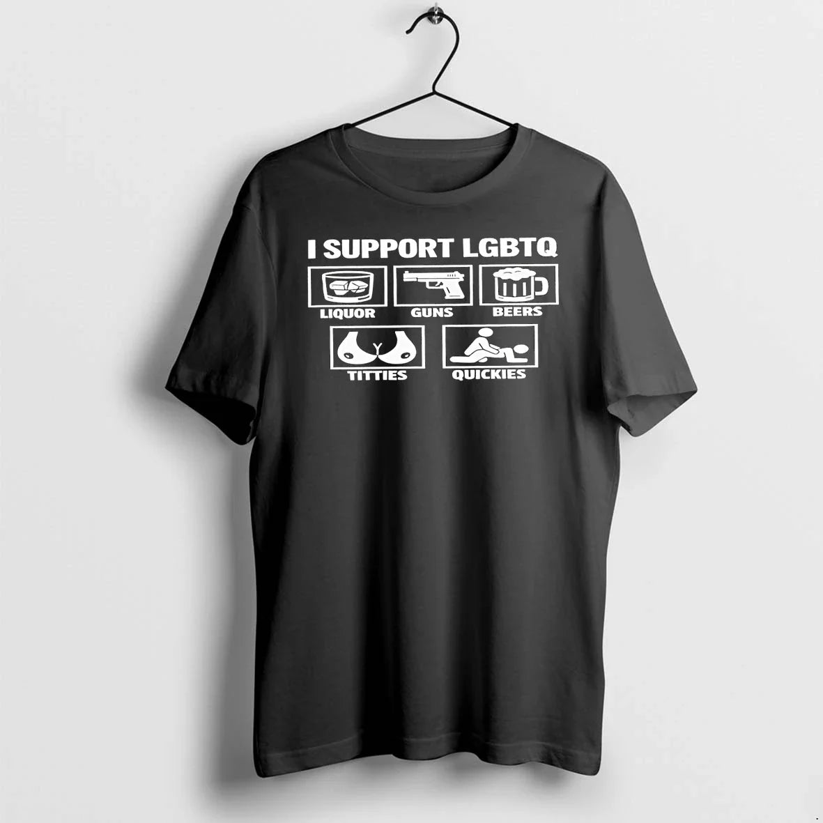 Classic I Support Lgbtq Liquor Guns Beers Titties - Adult & Kids T-Shirts, Sweatshirts & Hoodies apparel design preview 1