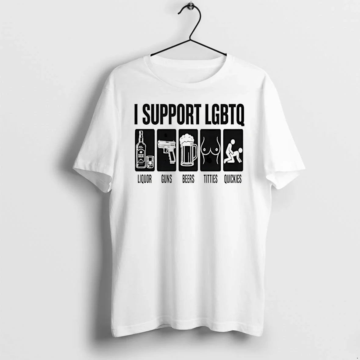 Classic I Support Lgbtq Liquor Guns Beers Tittles - Adult & Kids T-Shirts, Sweatshirts & Hoodies apparel design preview 1