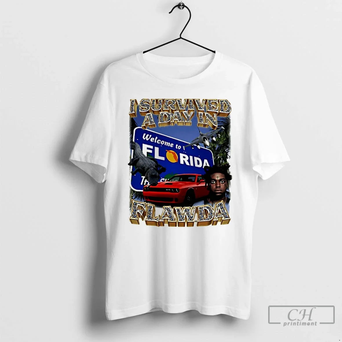 Classic I Survived A Day In Flawda 90s Bootleg Unisex T-shirt, Sweatshirt, Hoodie, Long Sleeve Tee - T-Shirt, Sweatshirt, Hoodie
