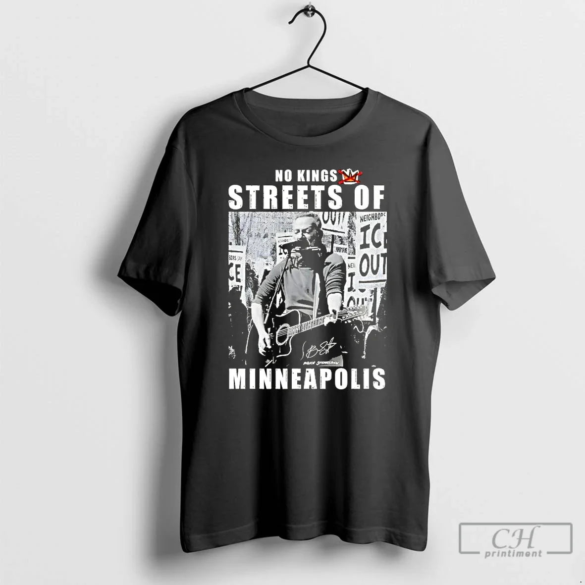 Classic Ice Out No Kings Streets Of Minneapolis Unisex T-shirt, Sweatshirt, Hoodie, Long Sleeve Tee - T-Shirt, Sweatshirt, Hoodie