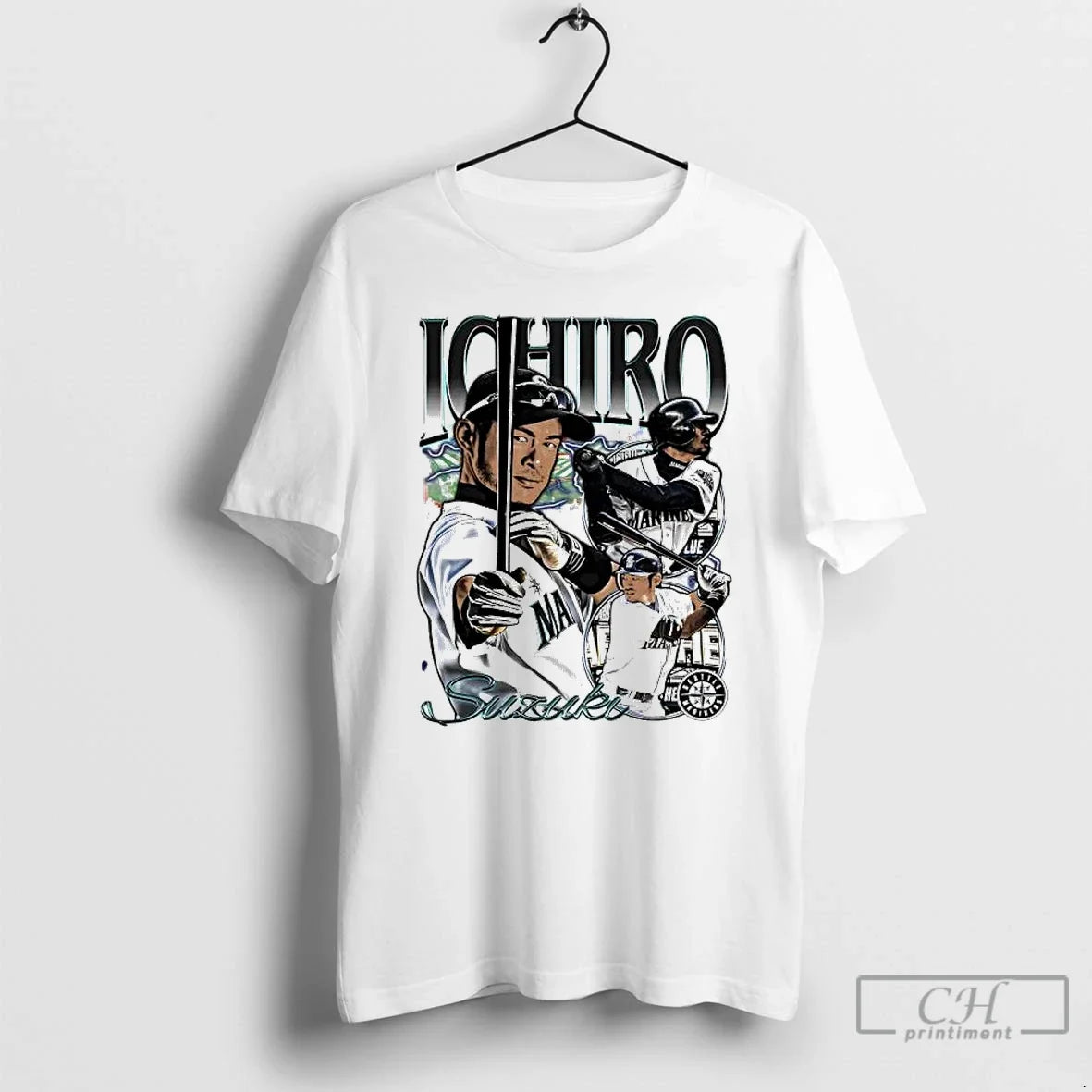 Classic Ichiro Suzuki Seattle Mariners Picture Collage - T-Shirt, Sweatshirt, Hoodie