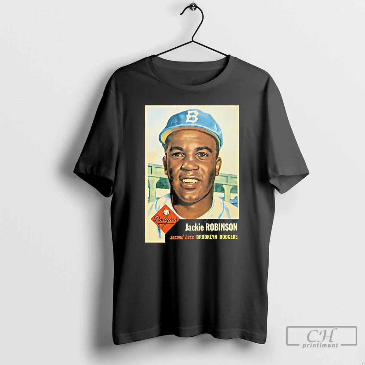 Classic Jackie Robinson Second Base Brooklyn Dodgers Baseball Card Unisex T-shirt, Sweatshirt, Hoodie, Long Sleeve Tee - T-Shirt, Sweatshirt, Hoodie