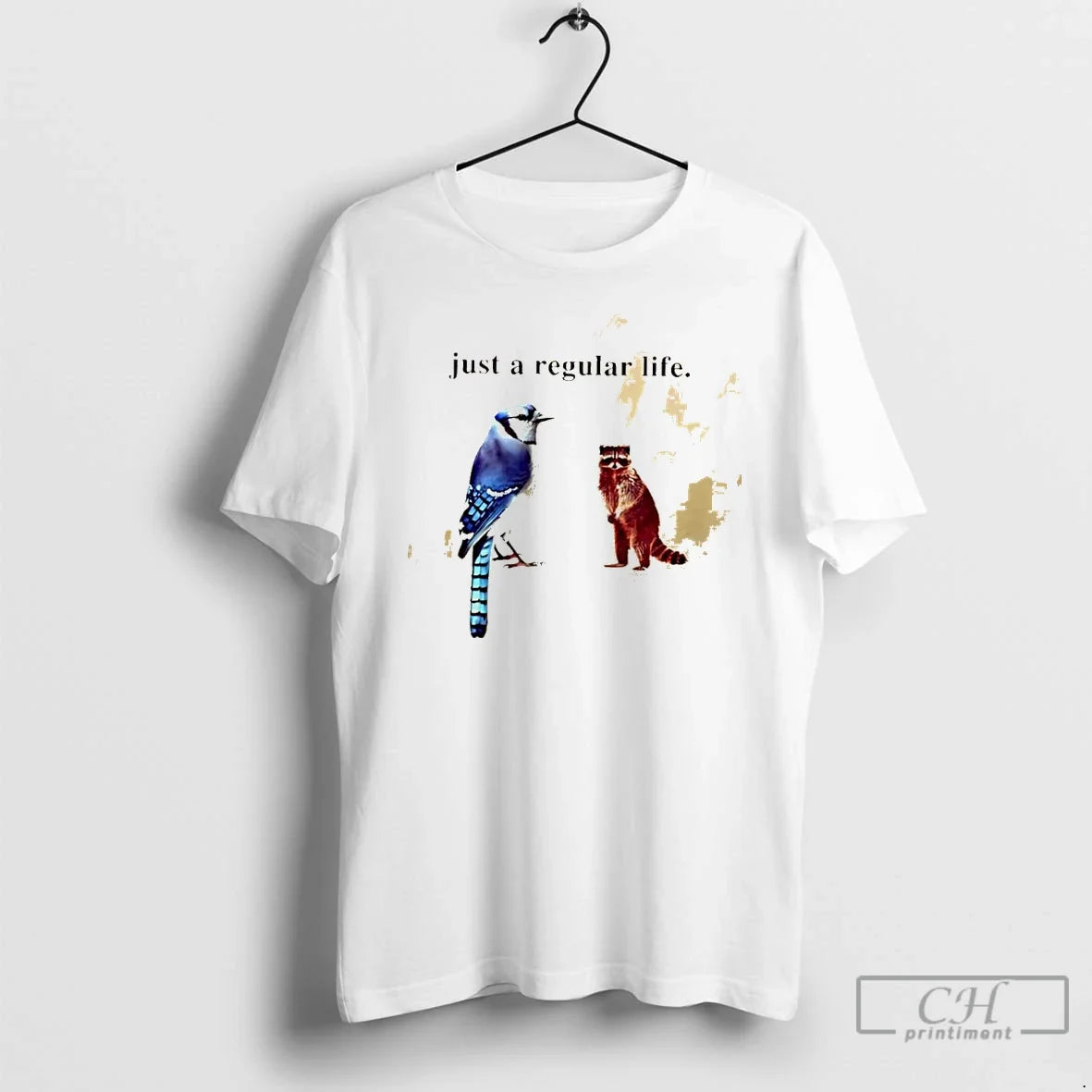Classic Just A Regular Life Blue Jay And Rigby The Raccoon Unisex T-shirt, Sweatshirt, Hoodie, Long Sleeve Tee - T-Shirt, Sweatshirt, Hoodie
