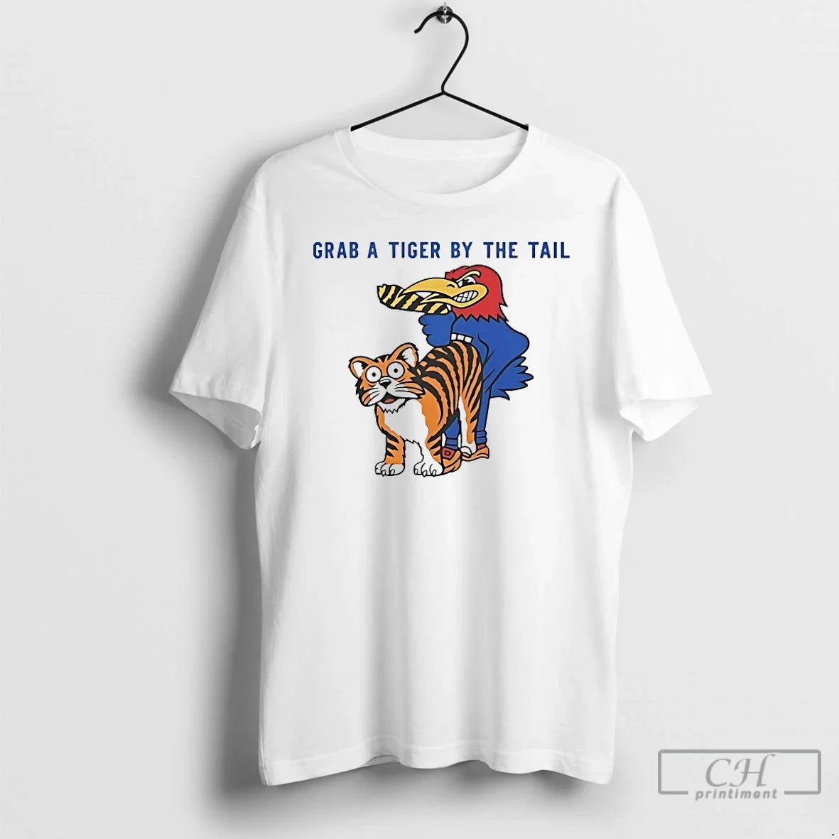 Classic Kansas Jayhawks Vs Missouri Tigers Rivalry Grab A Tiger By The Tail T Shirts - T-Shirt, Sweatshirt, Hoodie