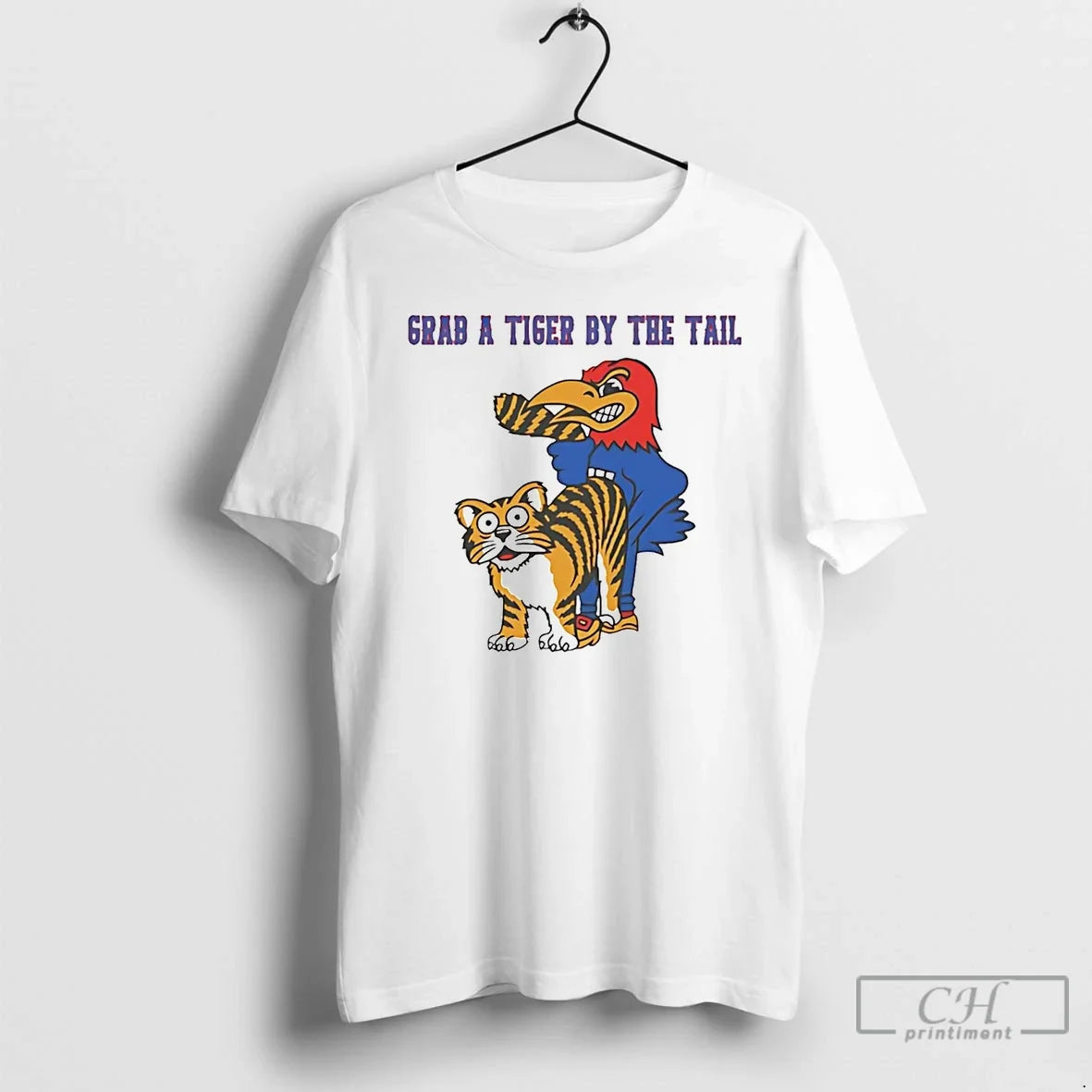 Classic Kansas Jayhawks Grab A Tiger By The Tail - T-Shirt, Sweatshirt, Hoodie