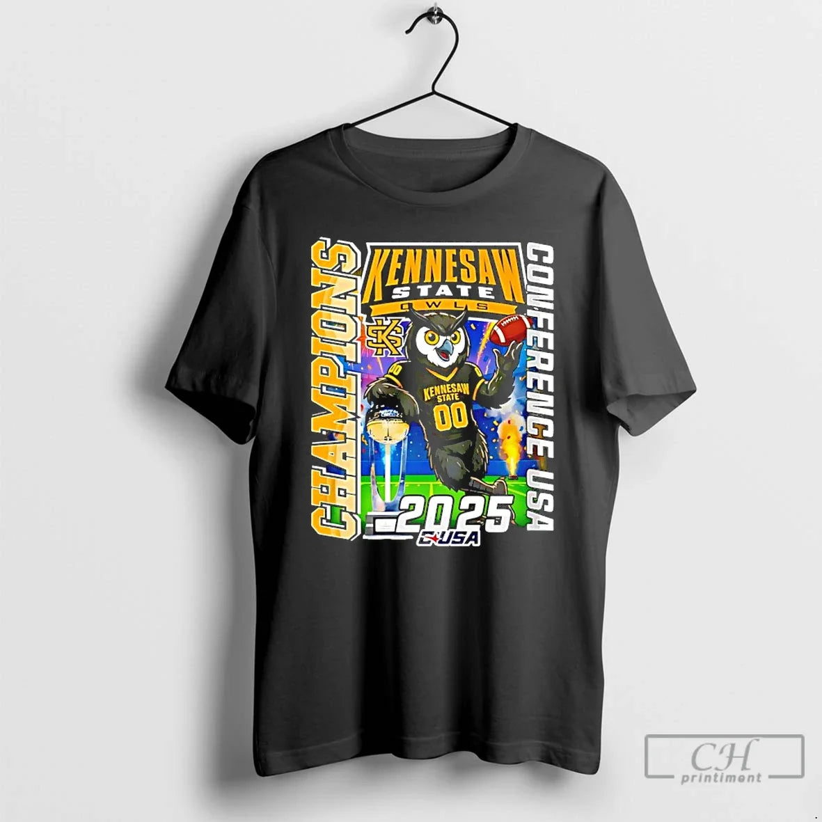 Classic Kennesaw State Owls 2025 Conference Usa Champions Mascot - T-Shirt, Sweatshirt, Hoodie