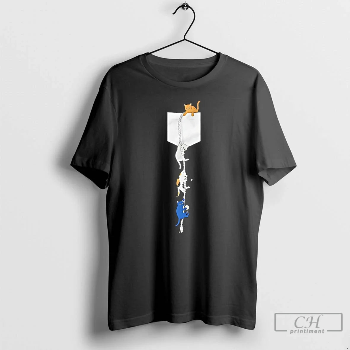Classic Kittens Climbing Rope From Pocket Unisex T-shirt, Sweatshirt, Hoodie, Long Sleeve Tee - T-Shirt, Sweatshirt, Hoodie