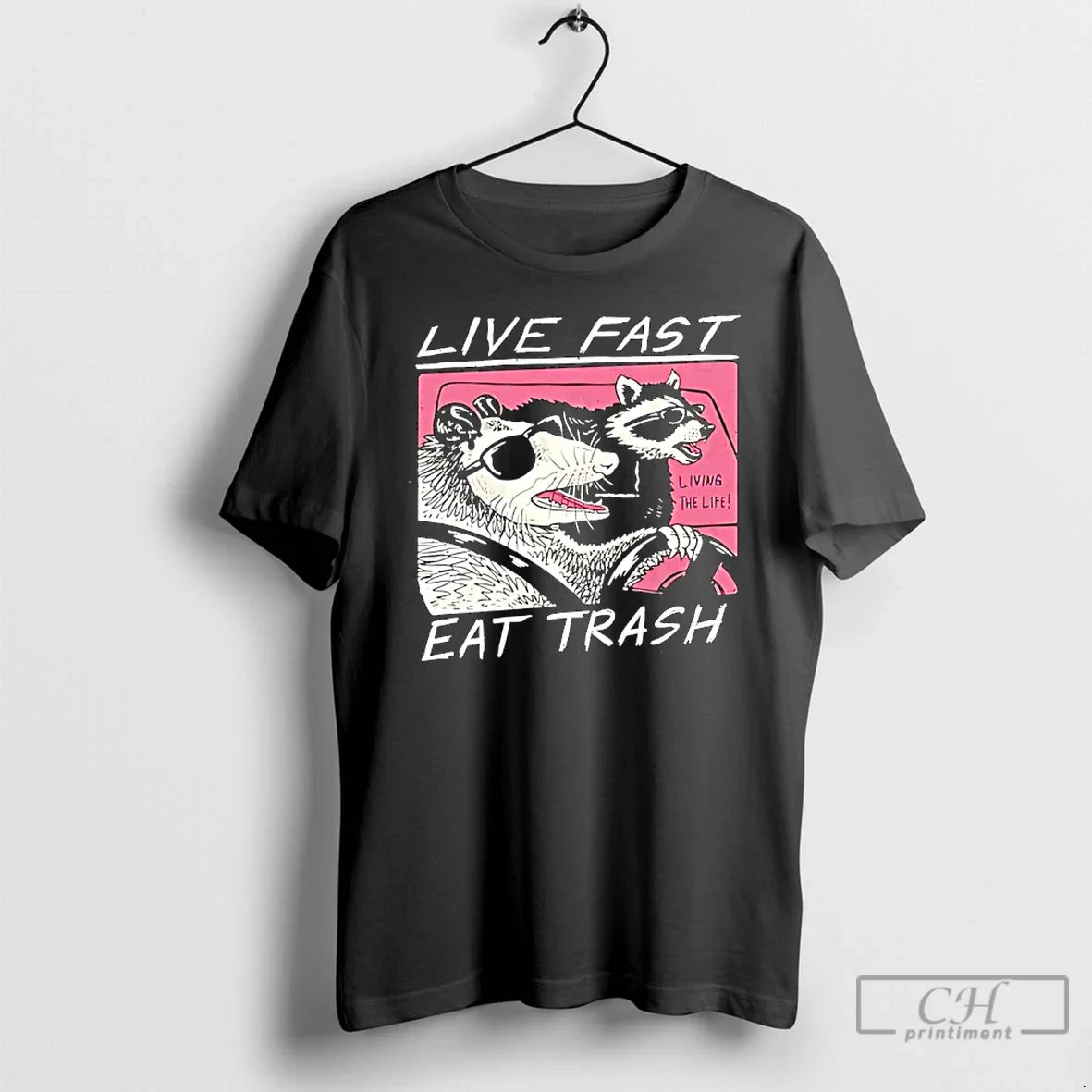 Classic Live Fast Eat Trash Opossum Raccoon - T-Shirt, Sweatshirt, Hoodie