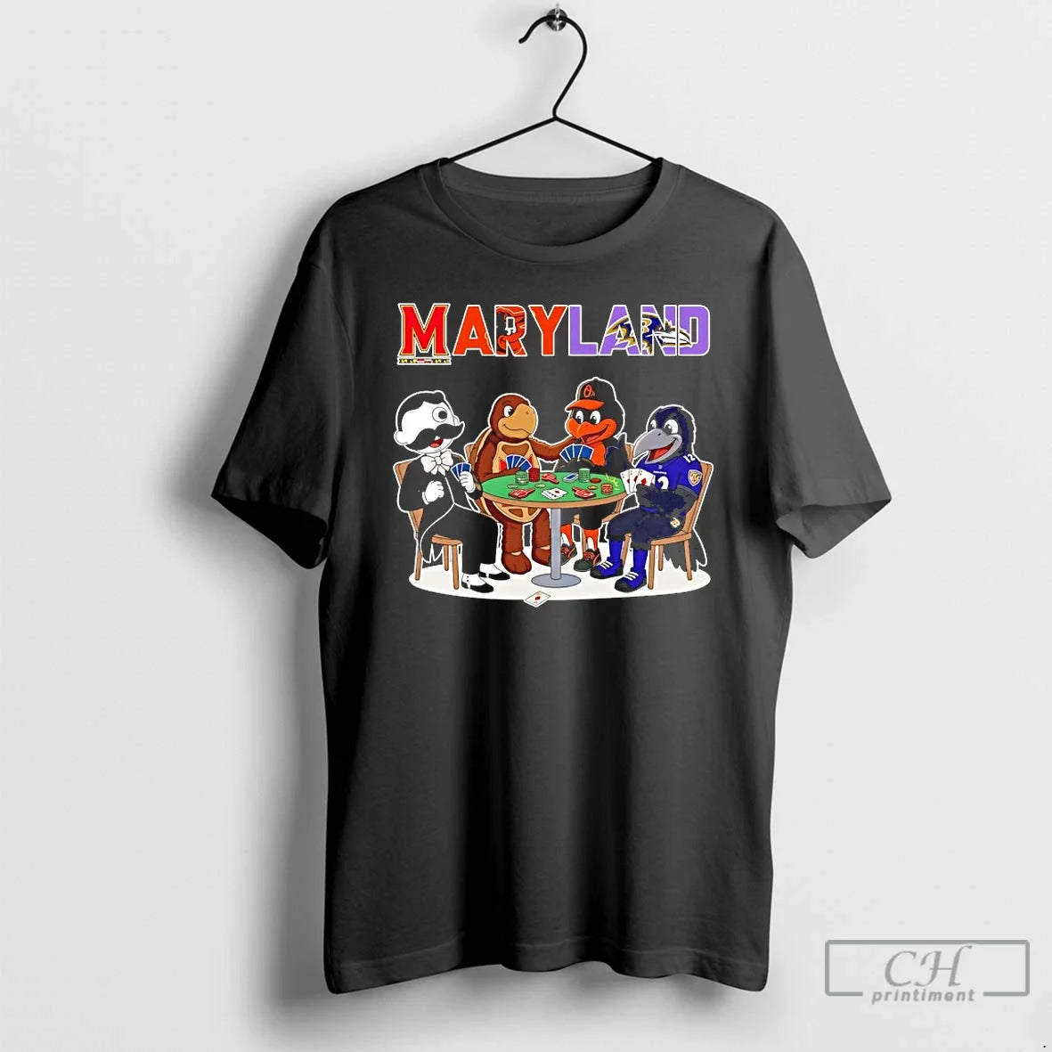 Classic Marland City Sports Mascot Playing Poker Unisex T-shirt, Sweatshirt, Hoodie, Long Sleeve Tee - T-Shirt, Sweatshirt, Hoodie