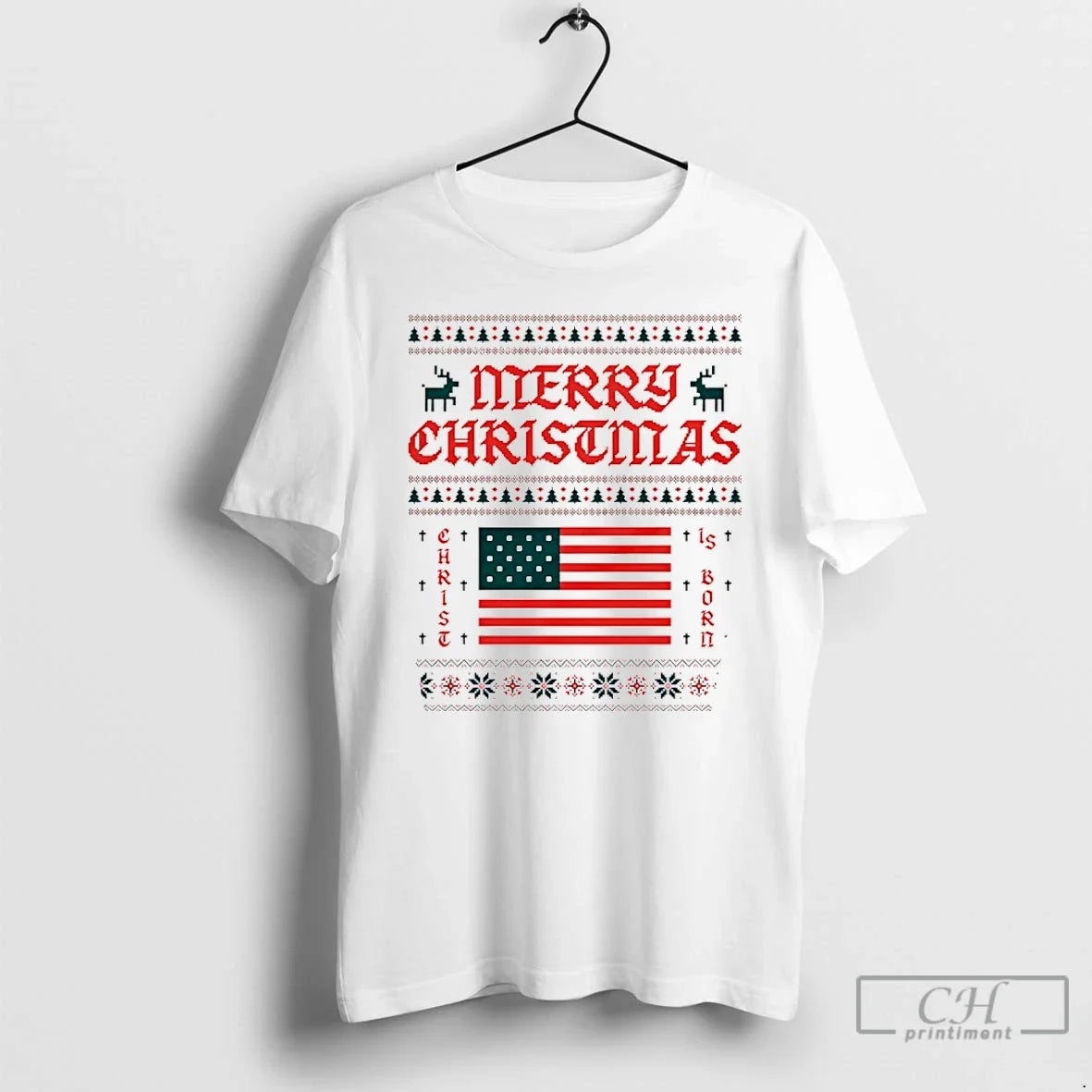 Classic Merry Christmas 2025 Usa Flag - T-Shirt, Sweatshirt, Hoodie