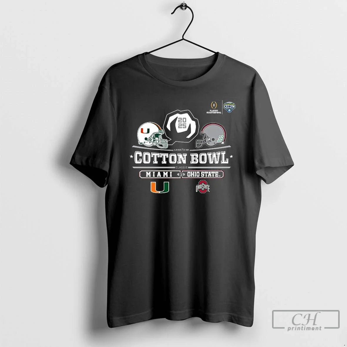 Classic Miami Vs Ohio State 2025 Cotton Bowl Helmet Logo December 31 T Shirts Sweater - T-Shirt, Sweatshirt, Hoodie
