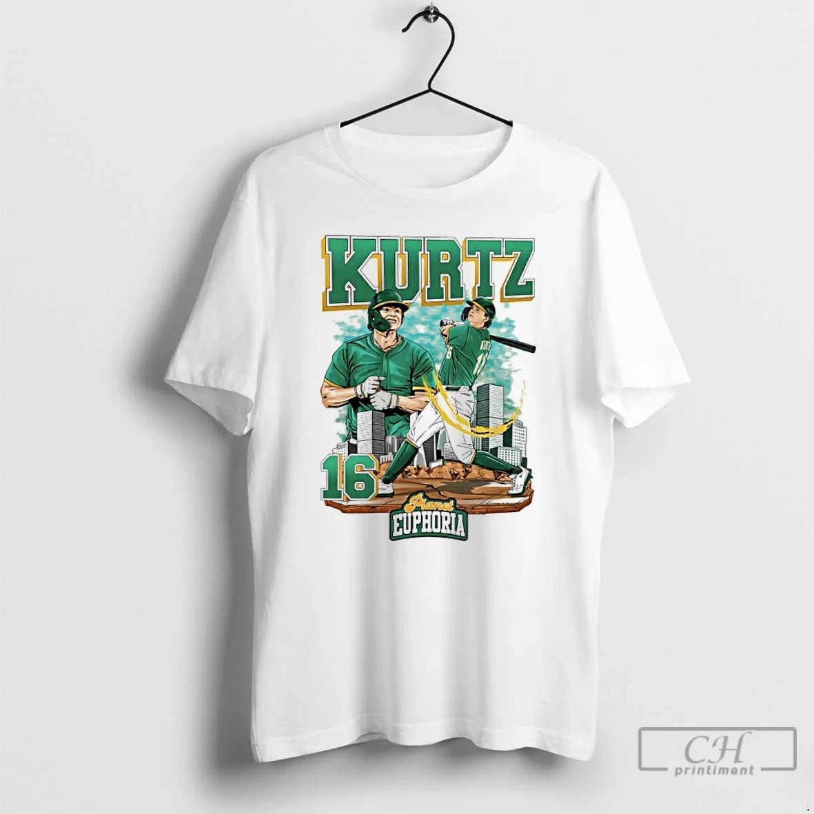 Classic Nick Kurtz 16 Athletics Baseball Collage Swing City Skyline Unisex T-shirt, Sweatshirt, Hoodie, Long Sleeve Tee - T-Shirt, Sweatshirt, Hoodie