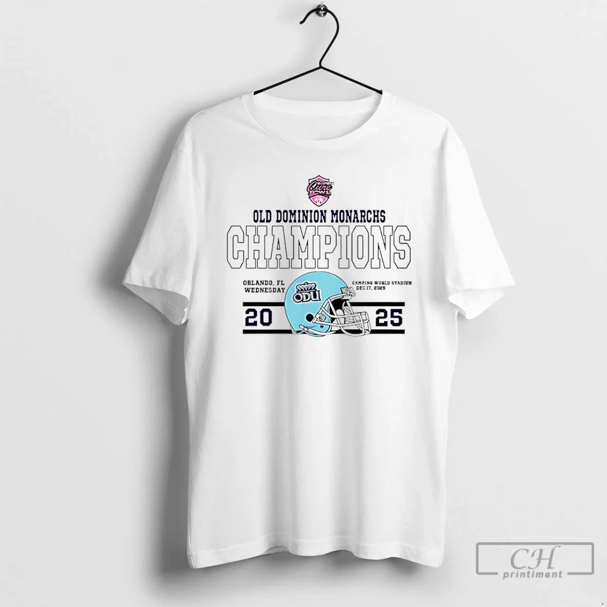 Classic Old Dominion Monarchs Football 2025 Cure Bowl Champions Helmet - T-Shirt, Sweatshirt, Hoodie