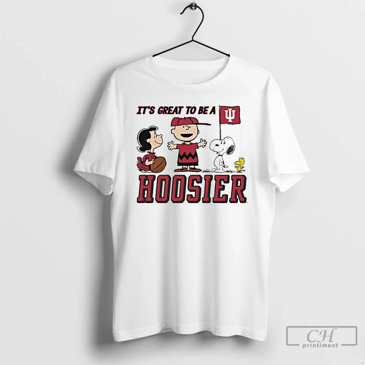 Classic Peanuts X Indiana Hoosier Its Great To Be A Hoosier - T-Shirt, Sweatshirt, Hoodie