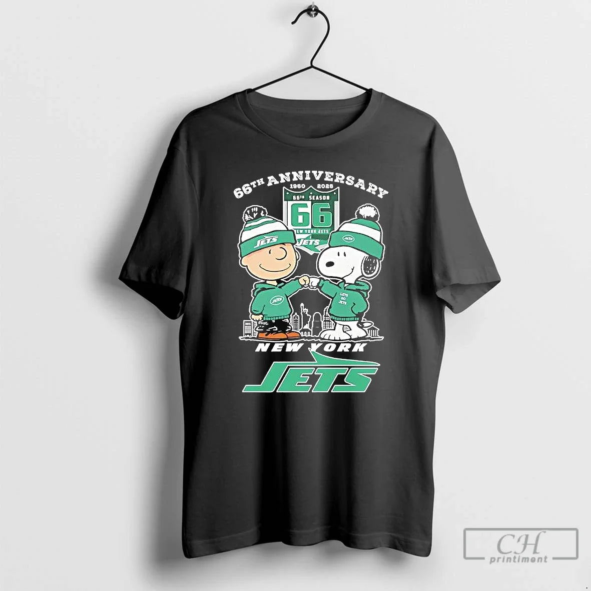 Classic Peanuts X New York Jets 1960 2025 66th Anniversary - T-Shirt, Sweatshirt, Hoodie