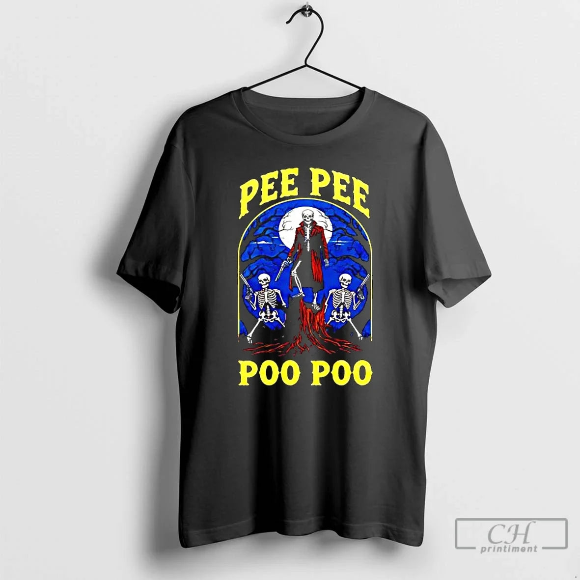 Classic Pee Pee Poo Poo Skeleton Graphic - T-Shirt, Sweatshirt, Hoodie