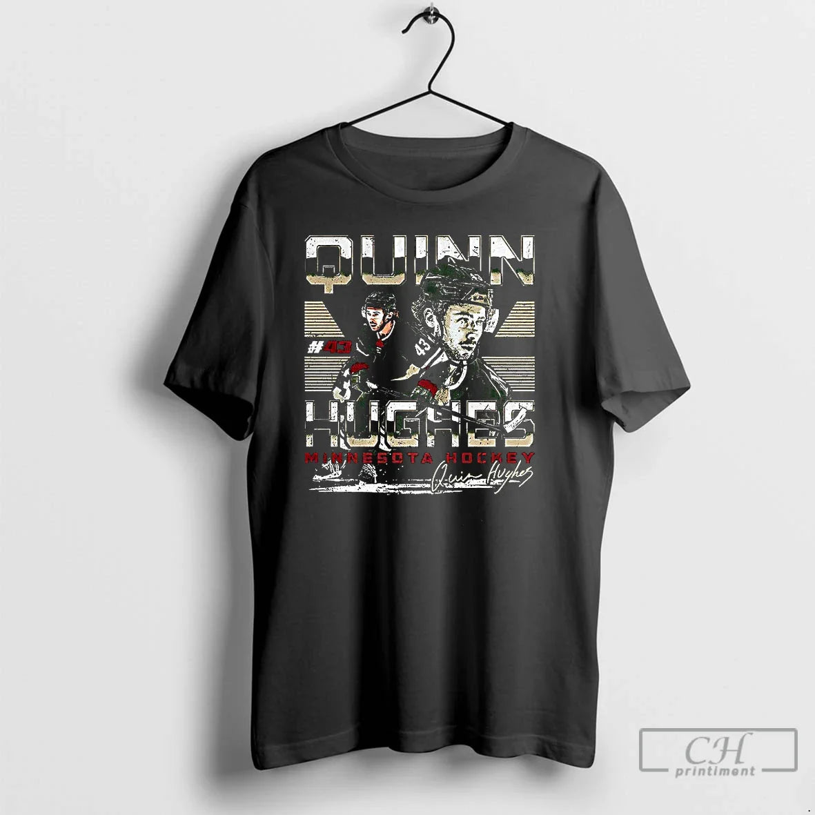 Classic Quinn Hughes Minnesota Wild Nhl Number 43 Dual Signature - T-Shirt, Sweatshirt, Hoodie