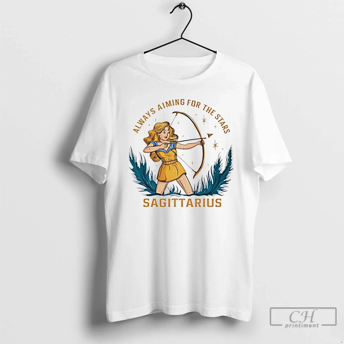 Classic Sagittarius Zodiac Always Aiming For The Stars Art - T-Shirt, Sweatshirt, Hoodie