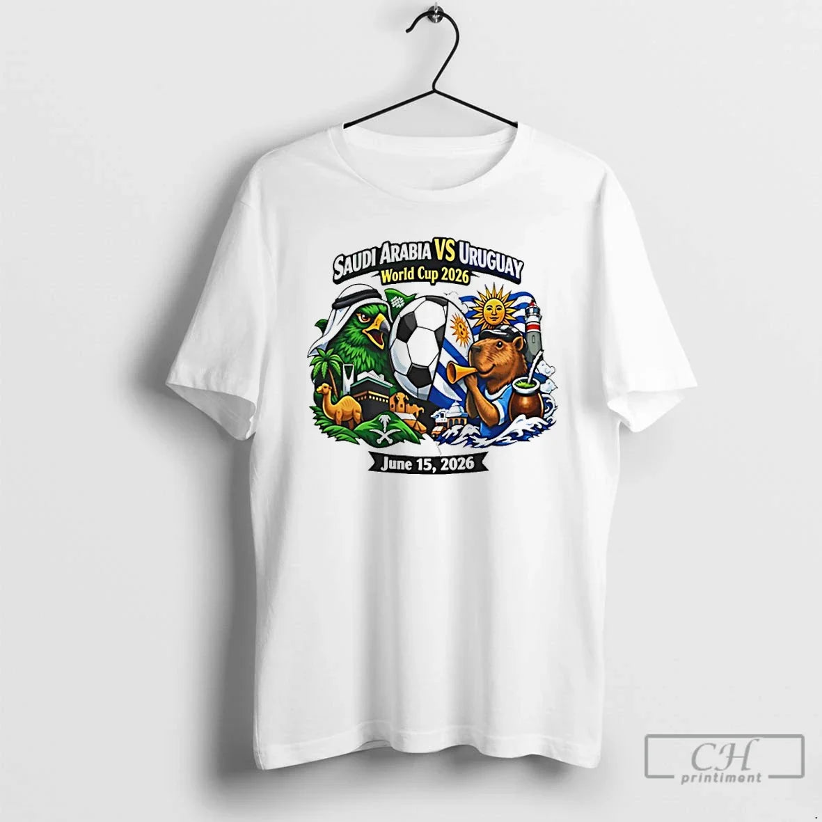 Classic Saudi Arabia Vs Uruguay 2026 World Cup Mascot - T-Shirt, Sweatshirt, Hoodie
