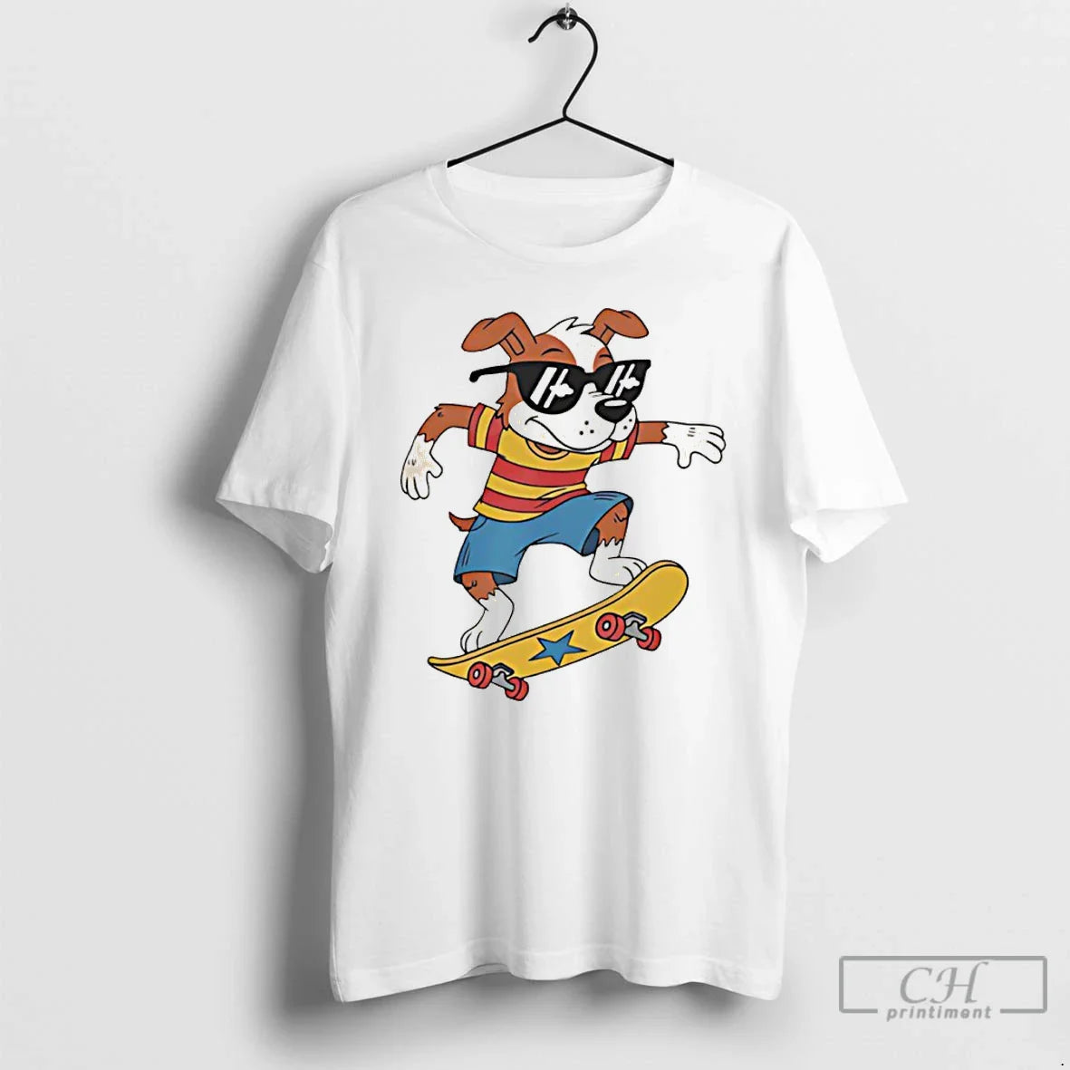 Classic Skateboarding Dog Cartoon - T-Shirt, Sweatshirt, Hoodie
