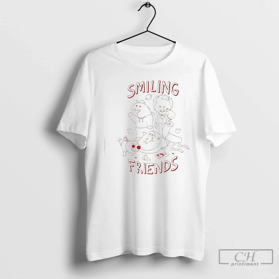 Classic Smiling Friends Group Line Characters - T-Shirt, Sweatshirt, Hoodie