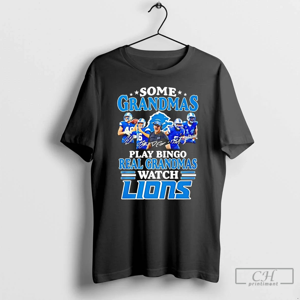 Classic Some Grandmas Play Bingo Real Grandmas Watch Detroit Lions - T-Shirt, Sweatshirt, Hoodie