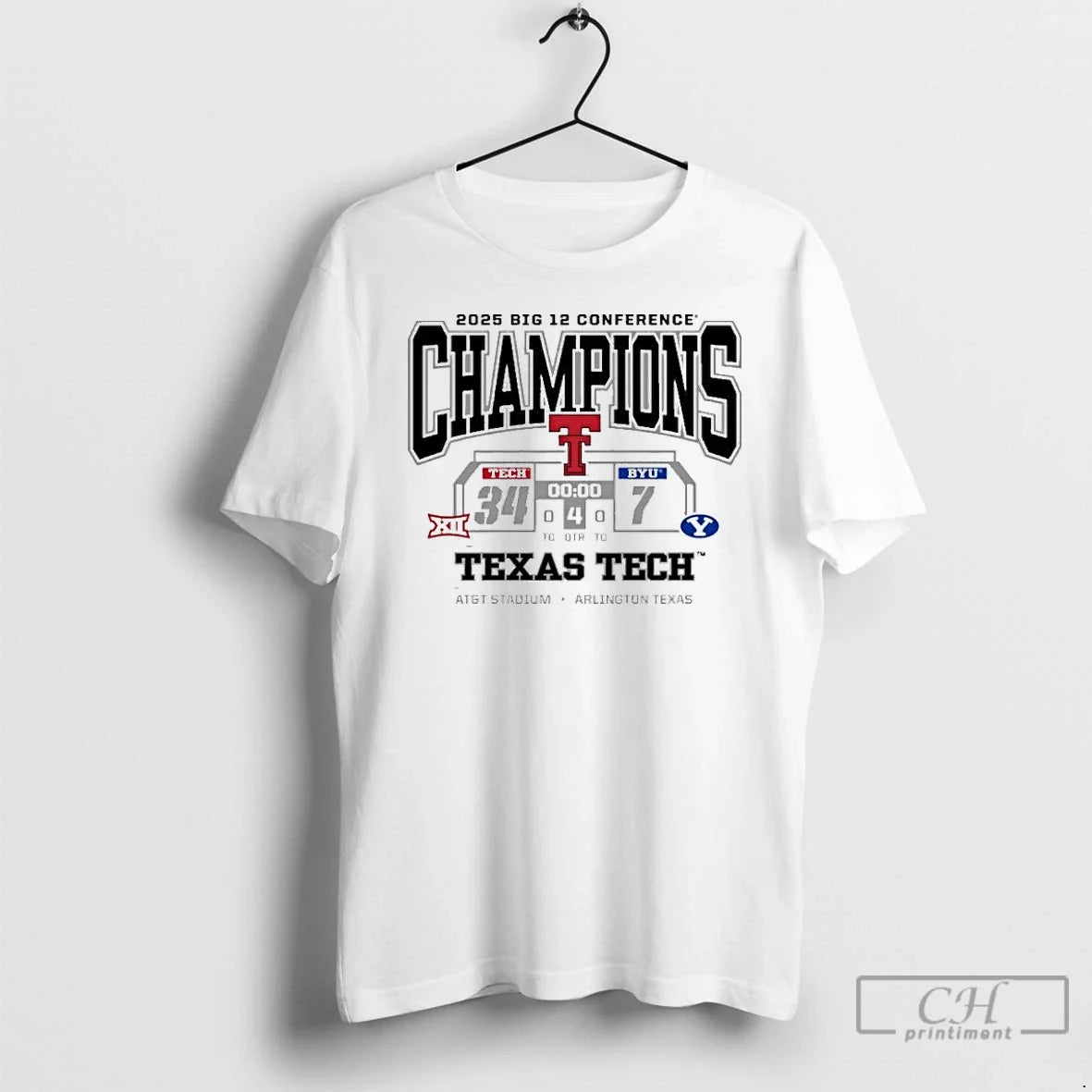Classic Texas Tech Big 12 Champs 37 7 Byu Score - T-Shirt, Sweatshirt, Hoodie
