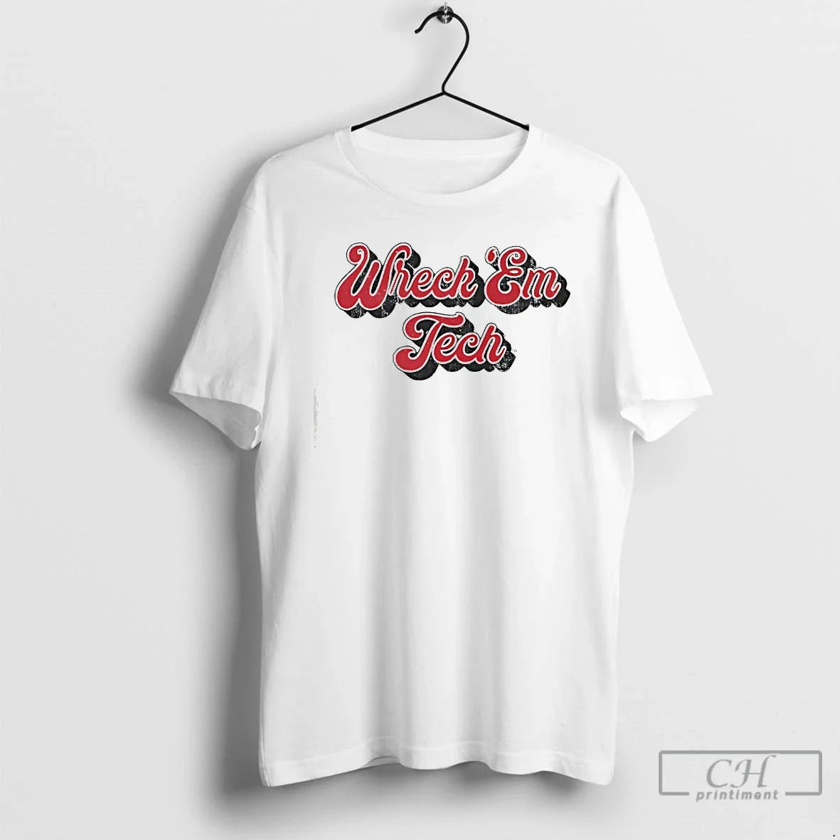 Classic Texas Tech Wreck Em Tech 70s Script - T-Shirt, Sweatshirt, Hoodie