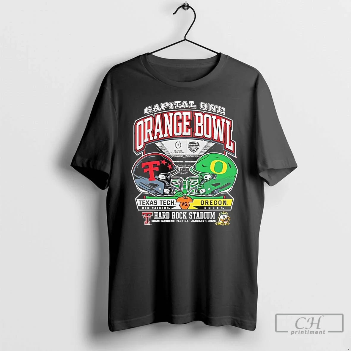 Classic Texas Tech Vs Oregon 2025 Capital One Orange Bowl Helmet - T-Shirt, Sweatshirt, Hoodie