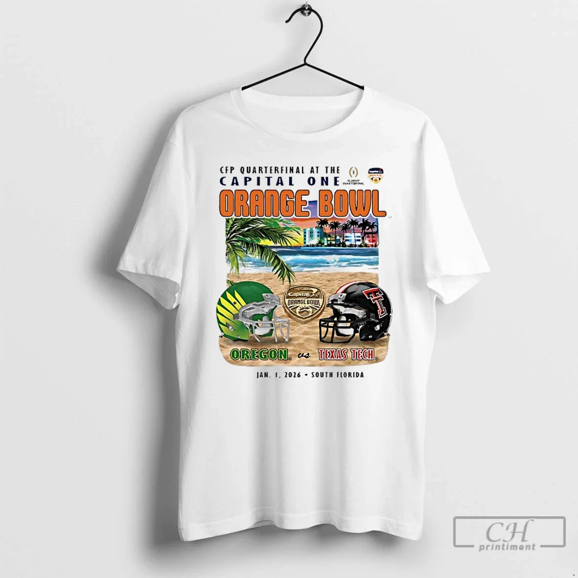 Classic Texas Tech Vs Oregon Cfp Quarterfinal At The Capital One Orange Bowl 2026 Helmet - T-Shirt, Sweatshirt, Hoodie