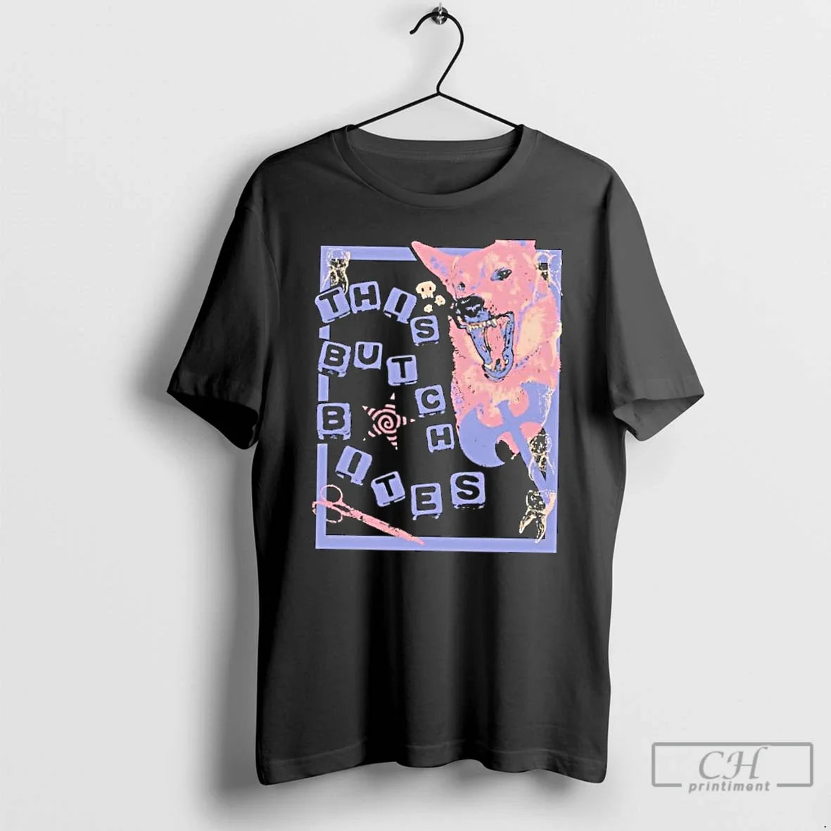 Classic This Butch Bites Dog Art Retro - T-Shirt, Sweatshirt, Hoodie