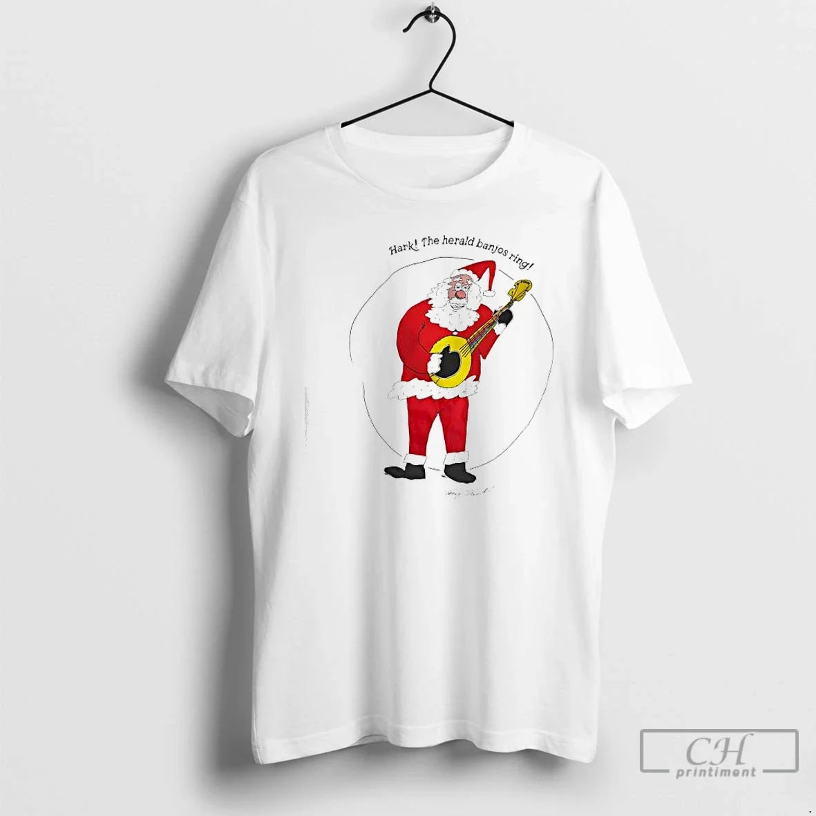 Classic Tony Trischka Hark The Herald Banjos Ring Santa - T-Shirt, Sweatshirt, Hoodie