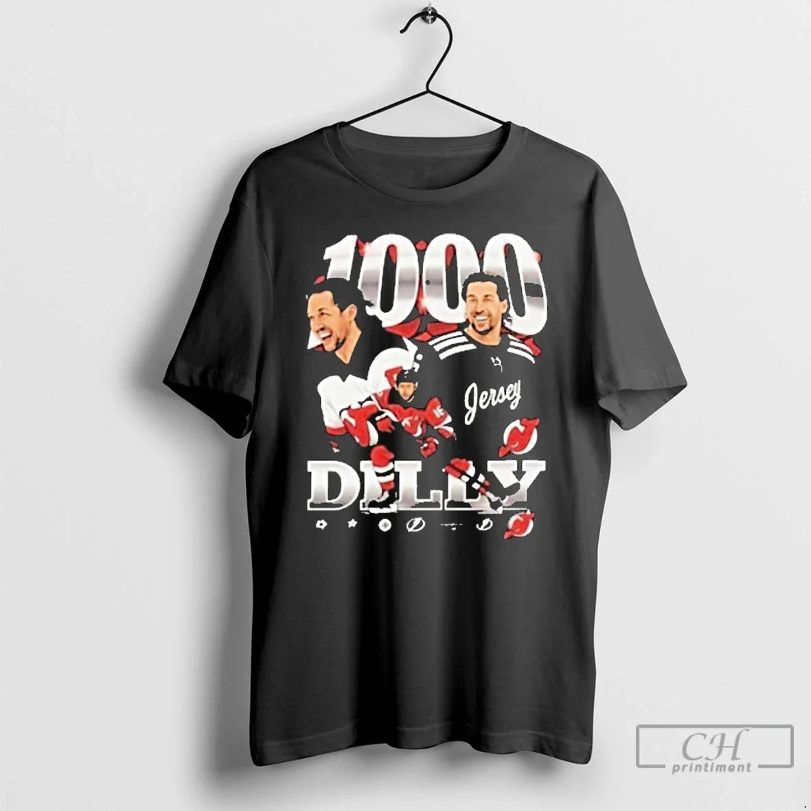 Classic Travis Zajac 1000 Games New Jersey Devils hockey jersey product view 1