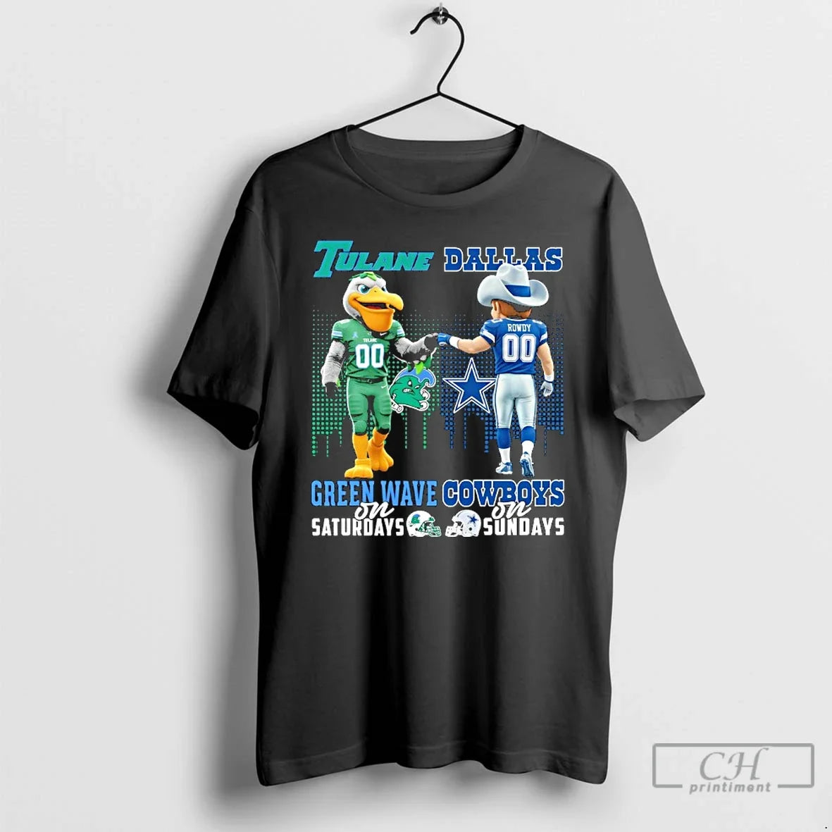 Classic Tulane Green Wave On Saturdays X Dallas Cowboys On Sundays Mascot T Shirts Sweater - T-Shirt, Sweatshirt, Hoodie