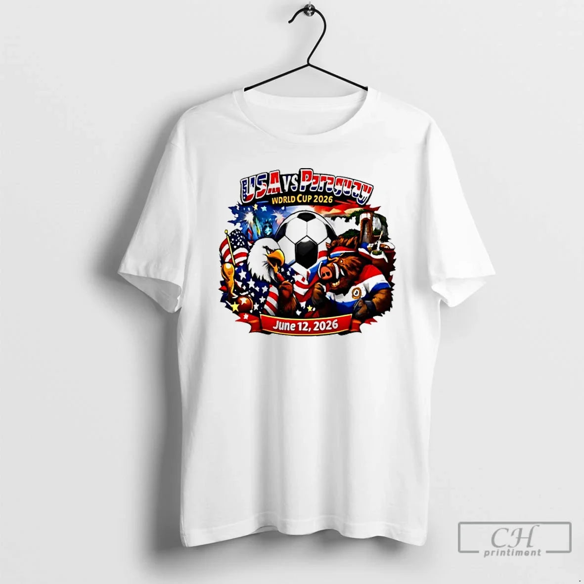 Classic Usa Vs Paraguay 2026 World Cup Mascot - T-Shirt, Sweatshirt, Hoodie